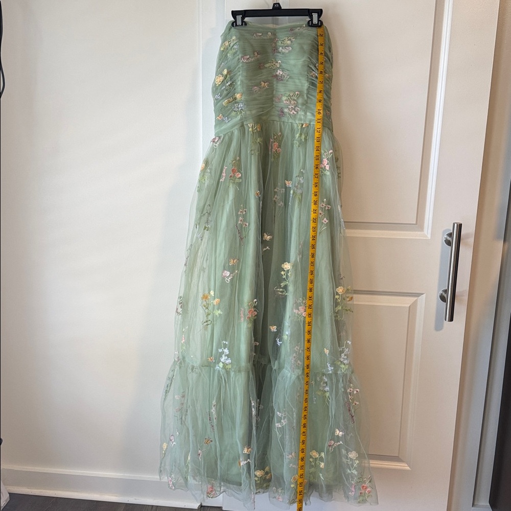 Green Floral Tulle Long Gown size 16 - Picture 14 of 14